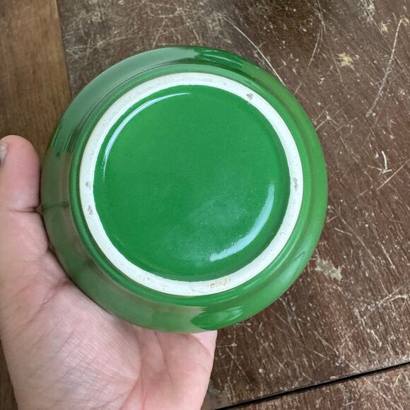 Vintage MCM retro green white brown ceramic cream &‎ sugar serving set - Picture 7 of 11